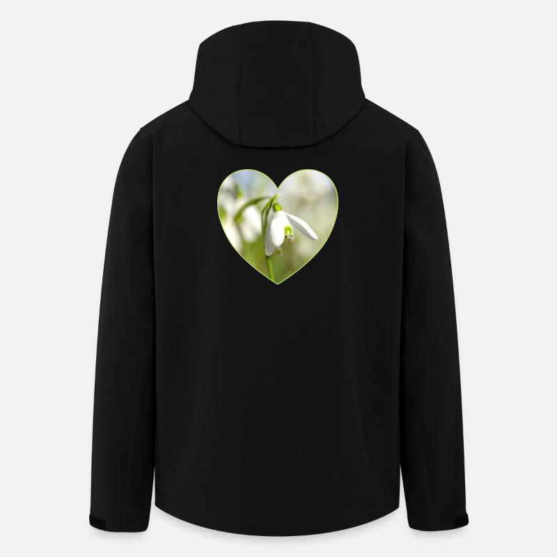 Snowdrop Heart Design - Men’s Recycled Softshell Jacket by Stanley/Stella - black