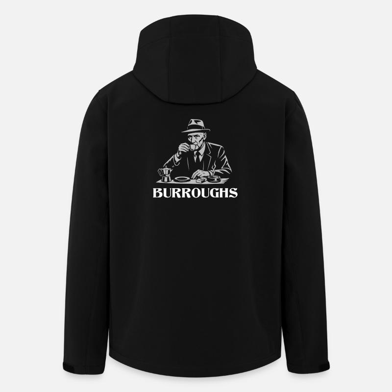 William S Burroughs buvant de l’espresso - Veste softshell homme en polyester recyclé Stanley/Stella - noir