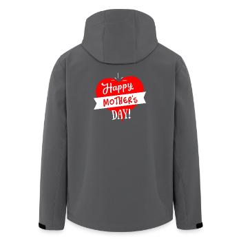 Joyeuse fête des mères Cœur - Blanc Rouge - Veste softshell homme en polyester recyclé Stanley/Stella - noir - Dos - AI Model Male 185 light (185cm)