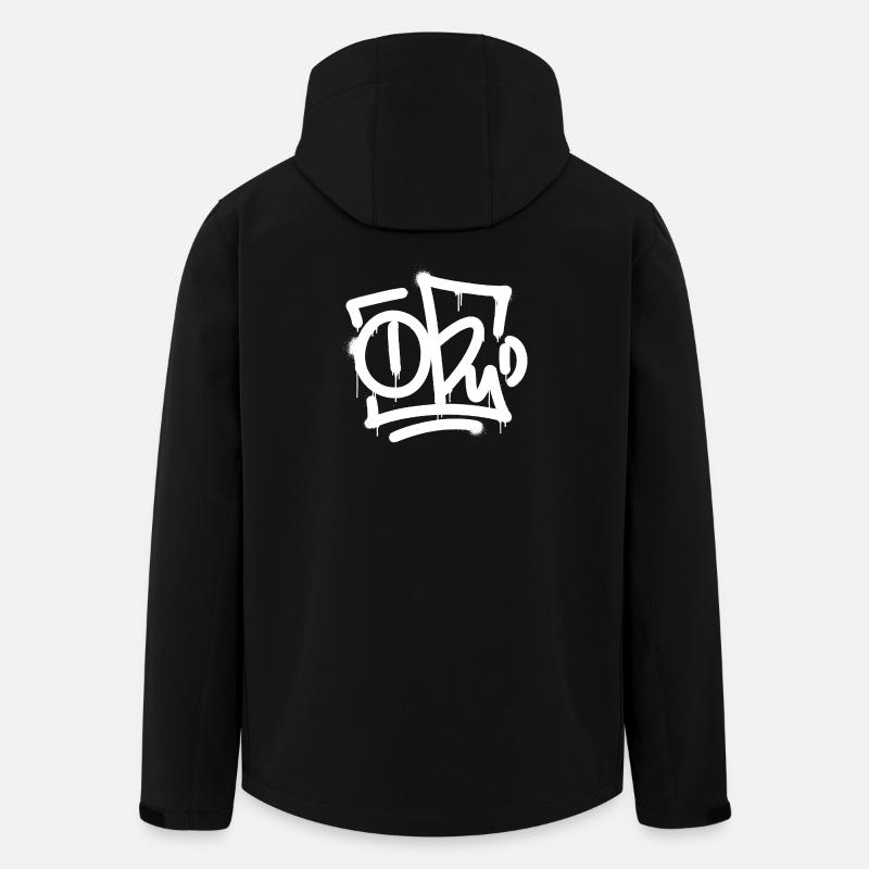 Éclaboussure de graffiti TOBY - Veste softshell homme en polyester recyclé Stanley/Stella - noir