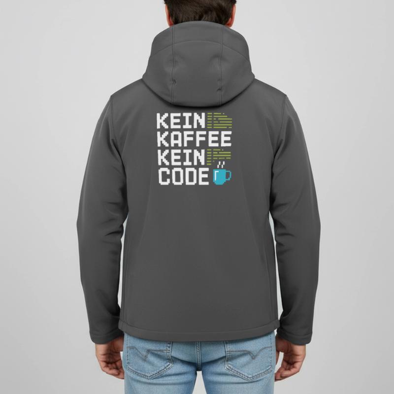 No Coffee No Code Programmer Computer Scientist Men’s Recycled Softshell Jacket Discoverer by Stanley/Stella