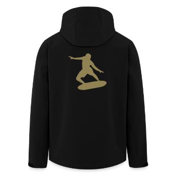 Surfer Silhouette Wellenreiten minimalistisch - Recycelte Männer Softshell-Jacke von Stanley/Stella - Schwarz - Hinten - AI Model Male 185 light (185cm)