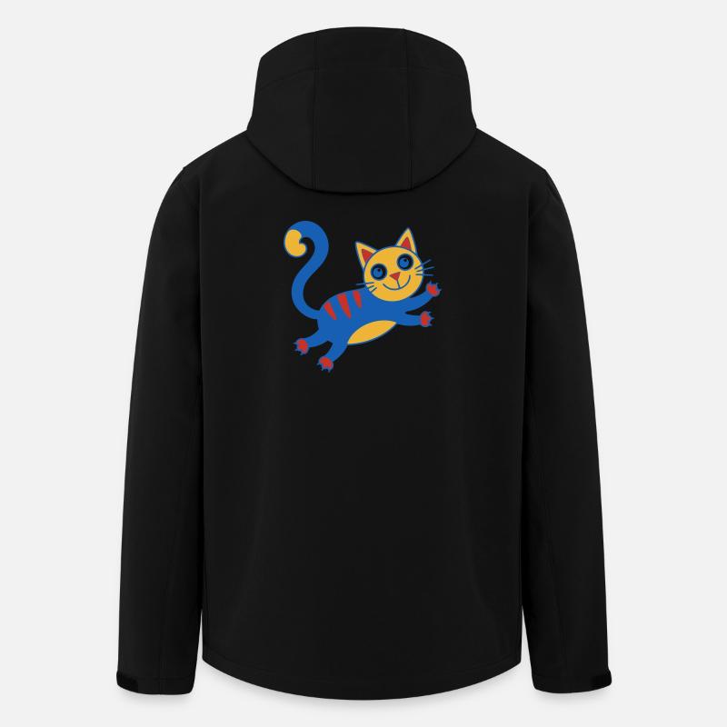 Bunter Katzenzauber Sprung - Recycelte Männer Softshell-Jacke Discoverer von Stanley/Stella - Schwarz