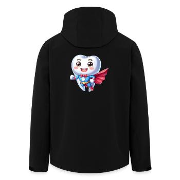 Dentist Superhero Tooth Teeth Hero Brushing Teeth - Men’s Recycled Softshell Jacket by Stanley/Stella - black - Back - AI Model Male 185 light (185cm)