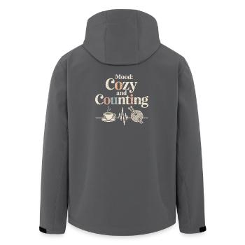 Compter confortablement | Tricoter de la laine de café - Veste softshell homme en polyester recyclé Stanley/Stella - noir - Dos - AI Model Male 185 light (185cm)