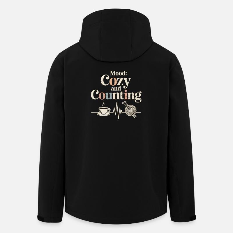 Gemütlich zählen | Stricken Kaffee Wolle - Recycelte Männer Softshell-Jacke von Stanley/Stella - Schwarz