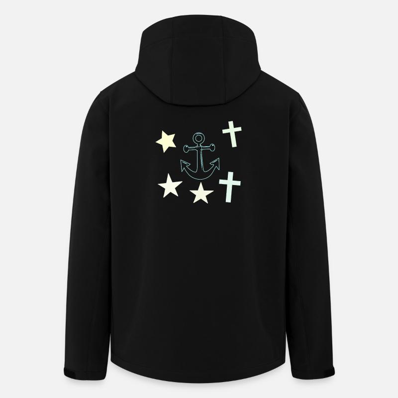 Chalk Nautik: Anchor Stars - Men’s Recycled Softshell Jacket by Stanley/Stella - black