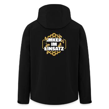 Imker im Einsatz Spruch - Recycelte Männer Softshell-Jacke von Stanley/Stella - Schwarz - Hinten - AI Model Male 185 light (185cm)