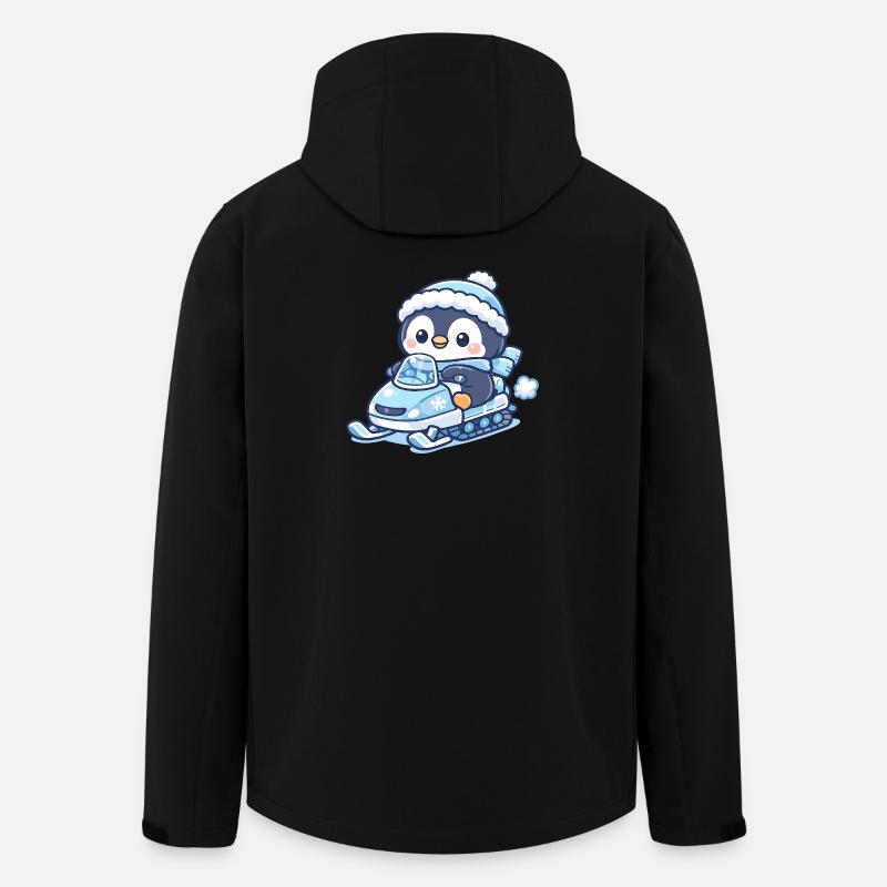 Pinguin Schneeschlitten-Zauber - Recycelte Männer Softshell-Jacke von Stanley/Stella - Schwarz