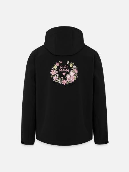 Beste Mama Blütenherz Umarmung - Recycelte Männer Softshell-Jacke von Stanley/Stella - Schwarz
