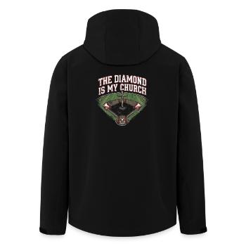The Diamond Is My Church Christlicher Baseball - Recycelte Männer Softshell-Jacke von Stanley/Stella - Schwarz - Hinten - AI Model Male 185 light (185cm)