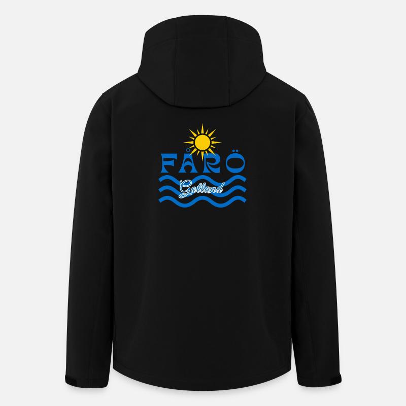 Fårö Gotland-Sonne und Wellen - Recycelte Männer Softshell-Jacke von Stanley/Stella - Schwarz