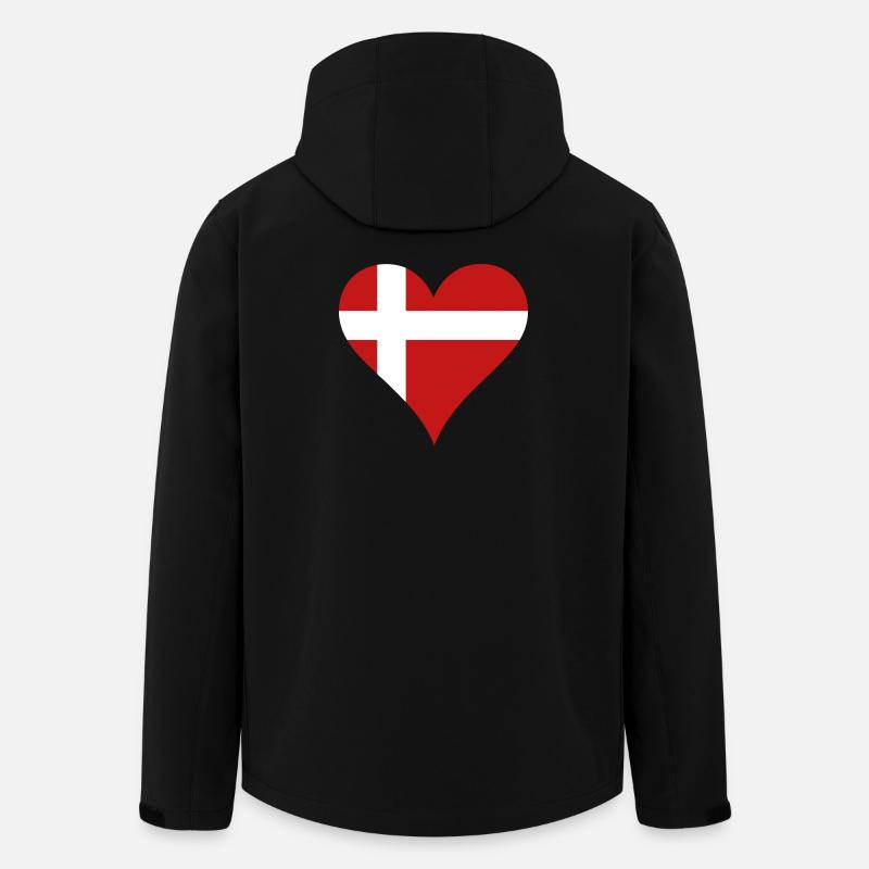 Dänisches Herz mit Fahne - Recycelte Männer Softshell-Jacke von Stanley/Stella - Schwarz