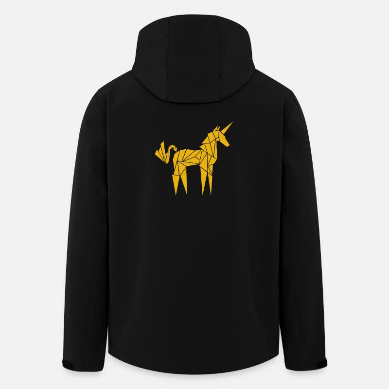 Origami-Einhorn - Recycelte Männer Softshell-Jacke von Stanley/Stella - Schwarz