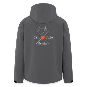 Besties Hundemama Hundepapa High Five - Recycelte Männer Softshell-Jacke von Stanley/Stella - Anthrazit - Hinten - AI Model Male 185 light (185cm)