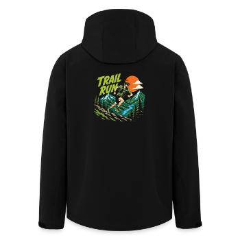 Trailrun - Recycelte Männer Softshell-Jacke von Stanley/Stella - Schwarz - Hinten - AI Model Male 185 light (185cm)