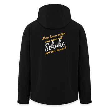 Schuhe kaufen passen immer lustiger Spruch Diät - Recycelte Männer Softshell-Jacke von Stanley/Stella - Schwarz - Hinten - AI Model Male 185 light (185cm)