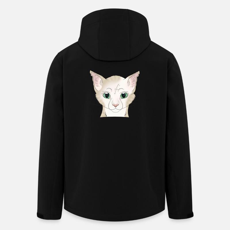 Cat white beige - Men’s Recycled Softshell Jacket by Stanley/Stella - black