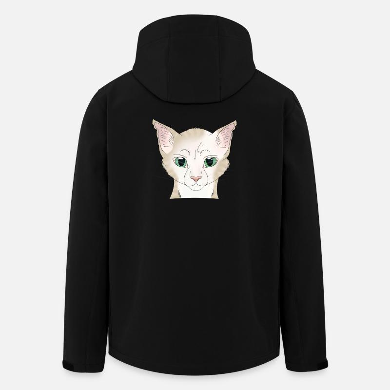 Katze weiß beige - Recycelte Männer Softshell-Jacke von Stanley/Stella - Schwarz