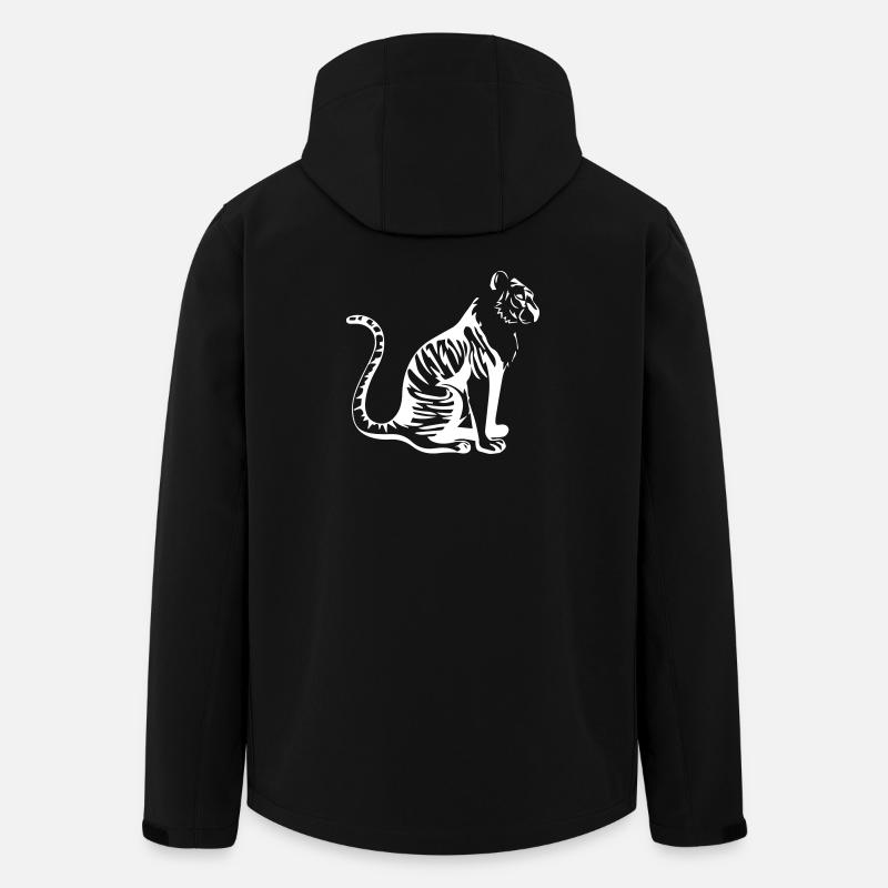 Eleganter Tiger Silhouette Design - Recycelte Männer Softshell-Jacke von Stanley/Stella - Schwarz