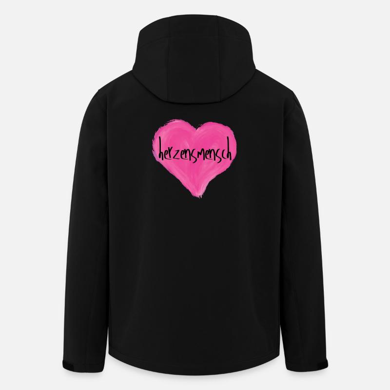 Herzensmensch - Recycelte Männer Softshell-Jacke von Stanley/Stella - Schwarz