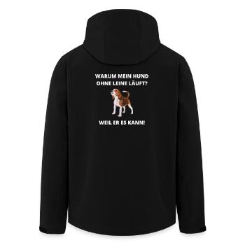 Mein Hund läuft ohne Leine! Für Hundebesitzer - Recycelte Männer Softshell-Jacke von Stanley/Stella - Schwarz - Hinten - AI Model Male 185 light (185cm)