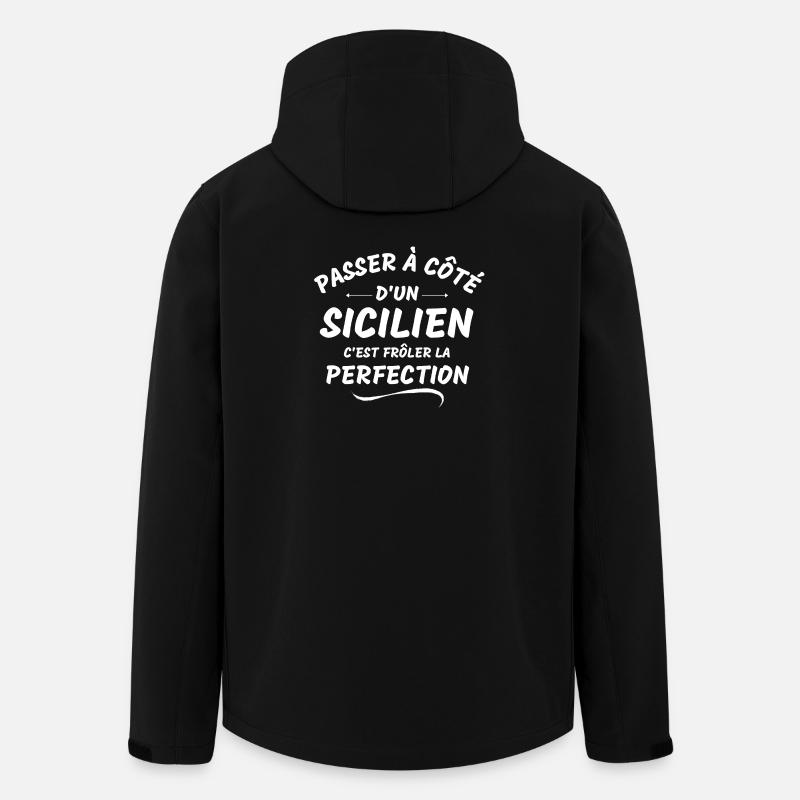 Sicile, Sicilien, je suis Sicilien - Veste softshell homme en polyester recyclé Stanley/Stella - noir