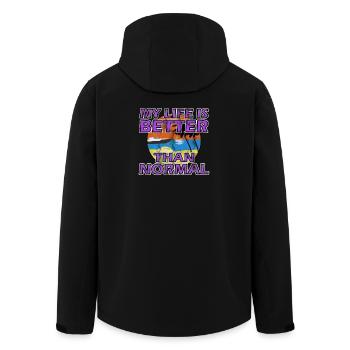 Ma vie est meilleure que la normale - Veste softshell homme en polyester recyclé Stanley/Stella - noir - Dos - AI Model Male 185 light (185cm)