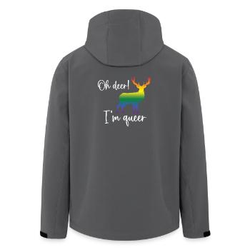 Pride Month LGBTQ - Oh Deer I'm Queer! - Men’s Recycled Softshell Jacket by Stanley/Stella - anthracite - Back - AI Model Male 185 light (185cm)