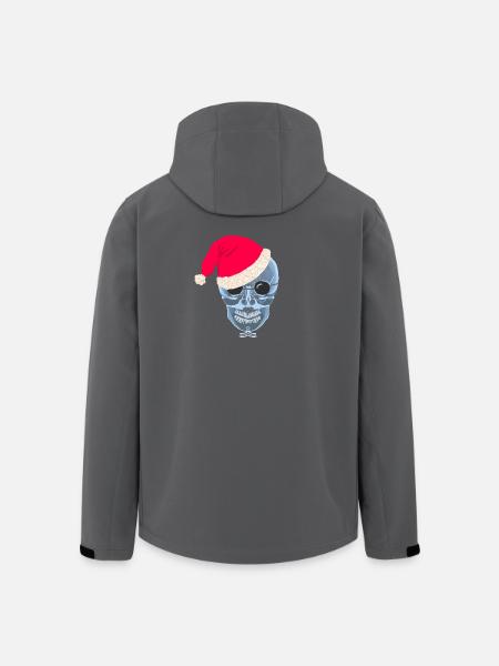 X-ray skull Santa hat, drawing - Men’s Recycled Softshell Jacket by Stanley/Stella - black