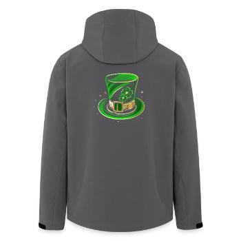 St Patricks Day Hut Zylinder mit Klee - Recycelte Männer Softshell-Jacke von Stanley/Stella - Schwarz - Hinten - AI Model Male 185 light (185cm)
