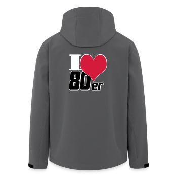 80s Party Retro Fun Shirt, chemise à thème des années 80 (25) - Veste softshell homme en polyester recyclé Stanley/Stella - charbon - Dos - AI Model Male 185 light (185cm)