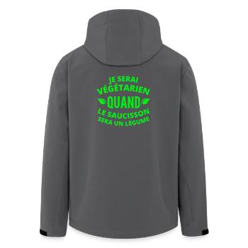 végétarien, végan, vegan, végan humour - Veste softshell homme en polyester recyclé Stanley/Stella - noir - Dos - AI Model Male 185 light (185cm)