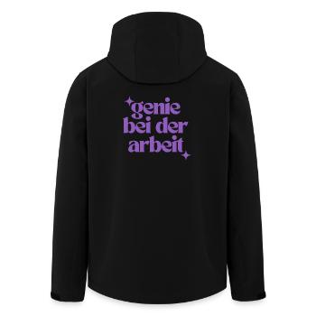 Genie bei der Arbeit - Recycelte Männer Softshell-Jacke von Stanley/Stella - Schwarz - Hinten - AI Model Male 185 light (185cm)
