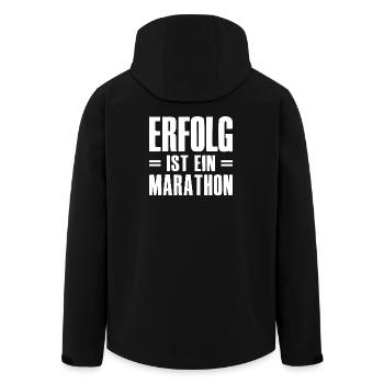 Erfolg ist ein Marathon Gründer Unternehmer - Recycelte Männer Softshell-Jacke von Stanley/Stella - Schwarz - Hinten - AI Model Male 185 light (185cm)