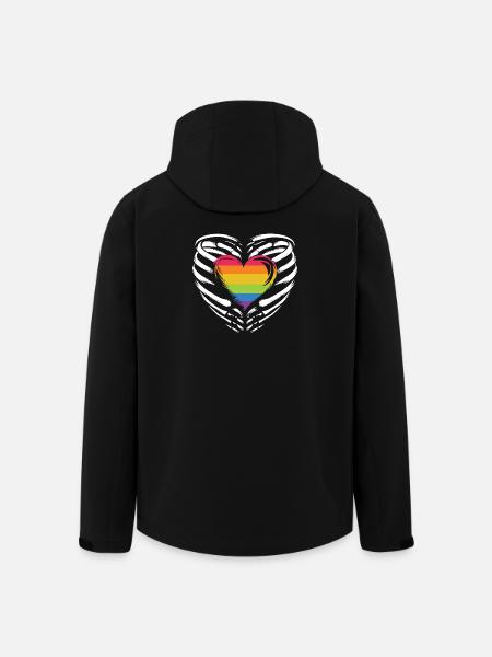 LGBTQ Pride Month - Rainbow Heart - Men’s Recycled Softshell Jacket by Stanley/Stella - black