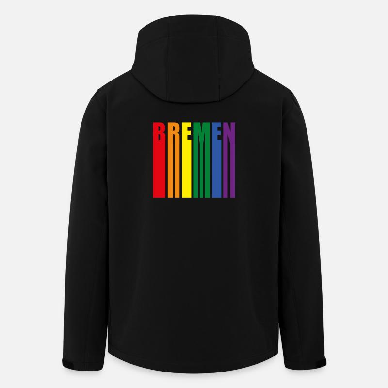 Bremen Rainbow Pride Gift - Men’s Recycled Softshell Jacket by Stanley/Stella - black