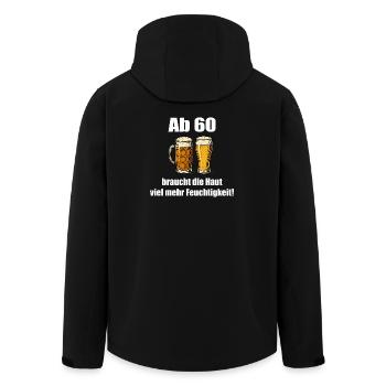 Plus d'humidité à partir de 60 °C – Humour sur la bière - Veste softshell homme en polyester recyclé Stanley/Stella - noir - Dos - AI Model Male 185 light (185cm)