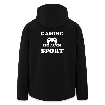 GAMING IST AUCH SPORT Zocker Gamer Nerd eSports - Recycelte Männer Softshell-Jacke von Stanley/Stella - Schwarz - Hinten - AI Model Male 185 light (185cm)
