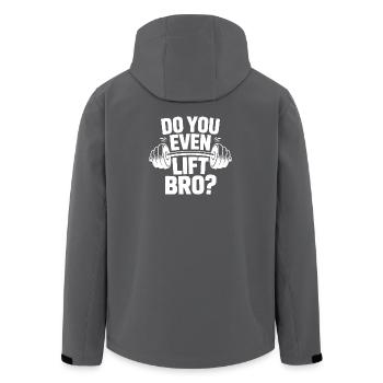 Hebst du überhaupt Bro Funny Workout Gym - Recycelte Männer Softshell-Jacke von Stanley/Stella - Schwarz - Hinten - AI Model Male 185 light (185cm)