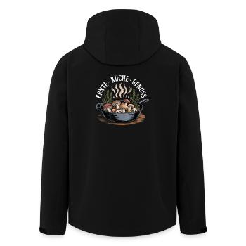 Mushroom Picking Mushrooms Picking Mushroom Hunters Forest - Men’s Recycled Softshell Jacket by Stanley/Stella - black - Back - AI Model Male 185 light (185cm)