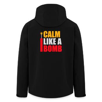 Calm Like Bomb Paradox Ironie Humor Explosiv Witz - Recycelte Männer Softshell-Jacke von Stanley/Stella - Schwarz - Hinten - AI Model Male 185 light (185cm)