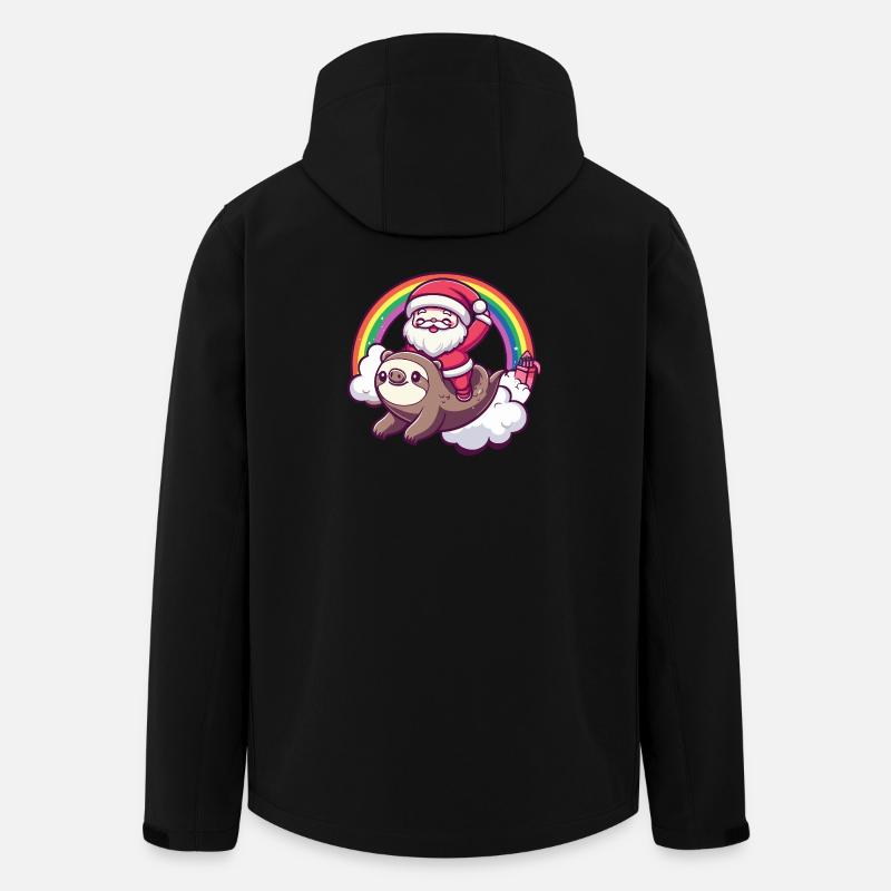 Faultier Weihnachtsmann Weihnachten - Recycelte Männer Softshell-Jacke von Stanley/Stella - Schwarz