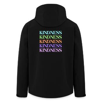 Freundlichkeit Regenbogen gestapelter Text - Recycelte Männer Softshell-Jacke von Stanley/Stella - Schwarz - Hinten - AI Model Male 185 light (185cm)