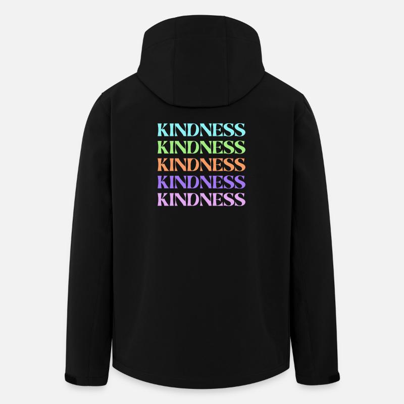 Kindness Rainbow Stacked Text - Men’s Recycled Softshell Jacket by Stanley/Stella - black