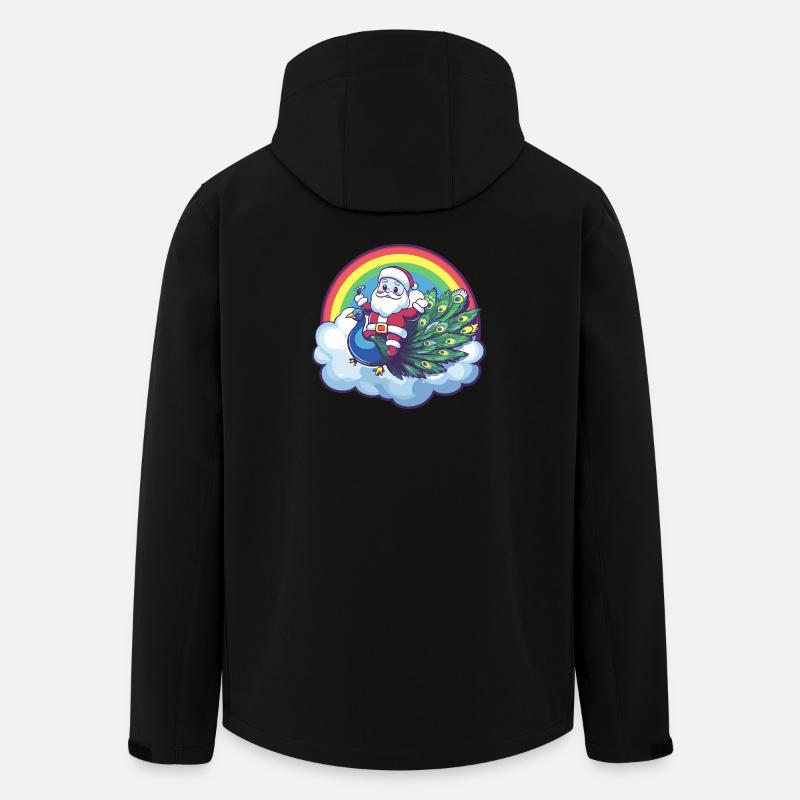 Pfau Vogel Weihnachtsmann Weihnachten - Recycelte Männer Softshell-Jacke von Stanley/Stella - Schwarz