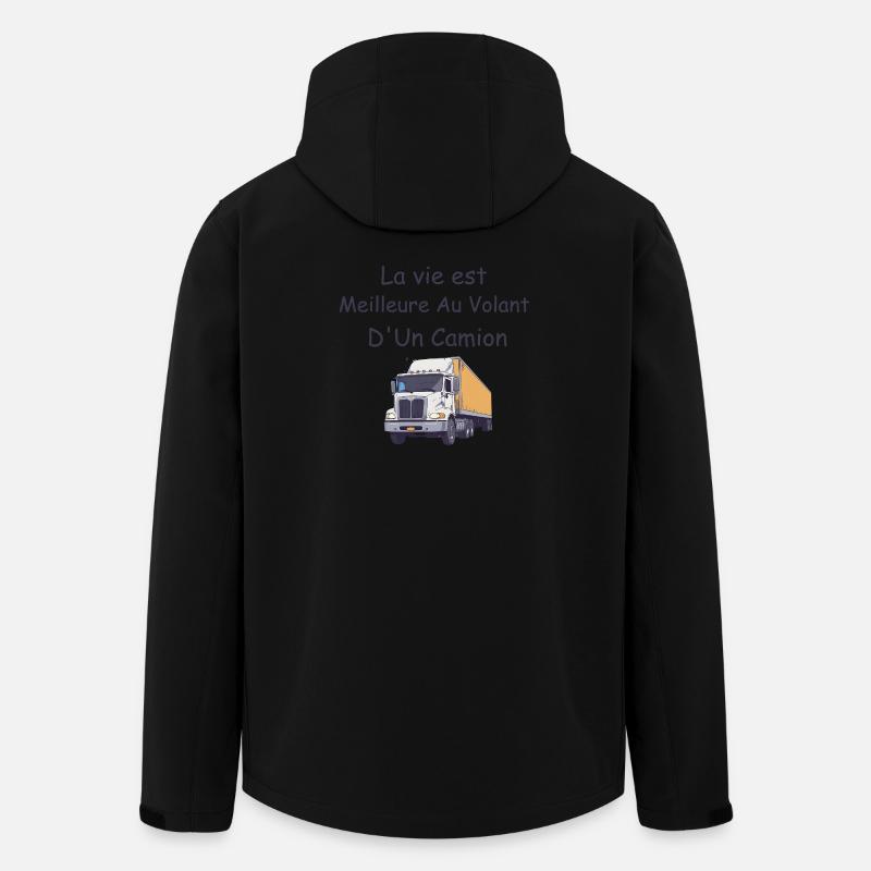Leben am Steuer eines Lastwagens - Recycelte Männer Softshell-Jacke von Stanley/Stella - Schwarz
