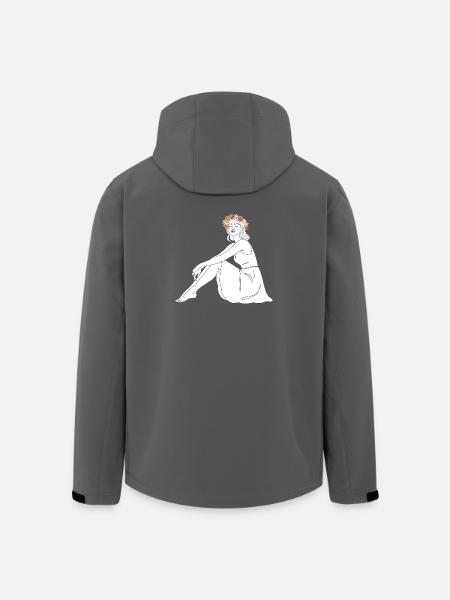 Rose – Line Art Sommermotiv - Recycelte Männer Softshell-Jacke von Stanley/Stella - Schwarz