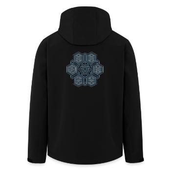 Méditation de yoga Étoile Mandala de Géométrie Sacrée - Veste softshell homme en polyester recyclé Stanley/Stella - noir - Dos - AI Model Male 185 light (185cm)
