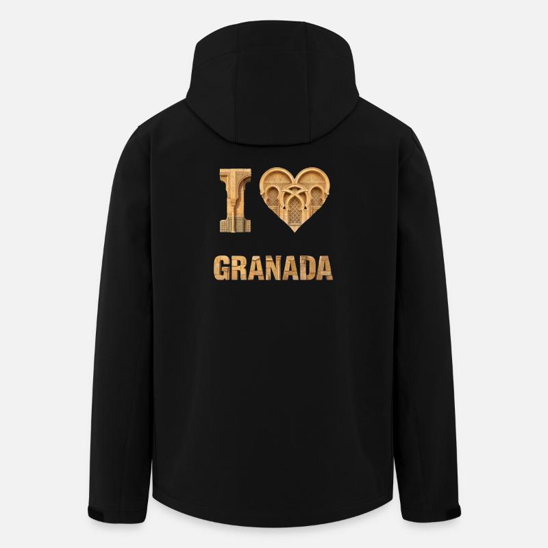 I Love Granada – Architecture Heart - Men’s Recycled Softshell Jacket by Stanley/Stella - black